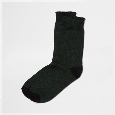 Dark green twist socks
